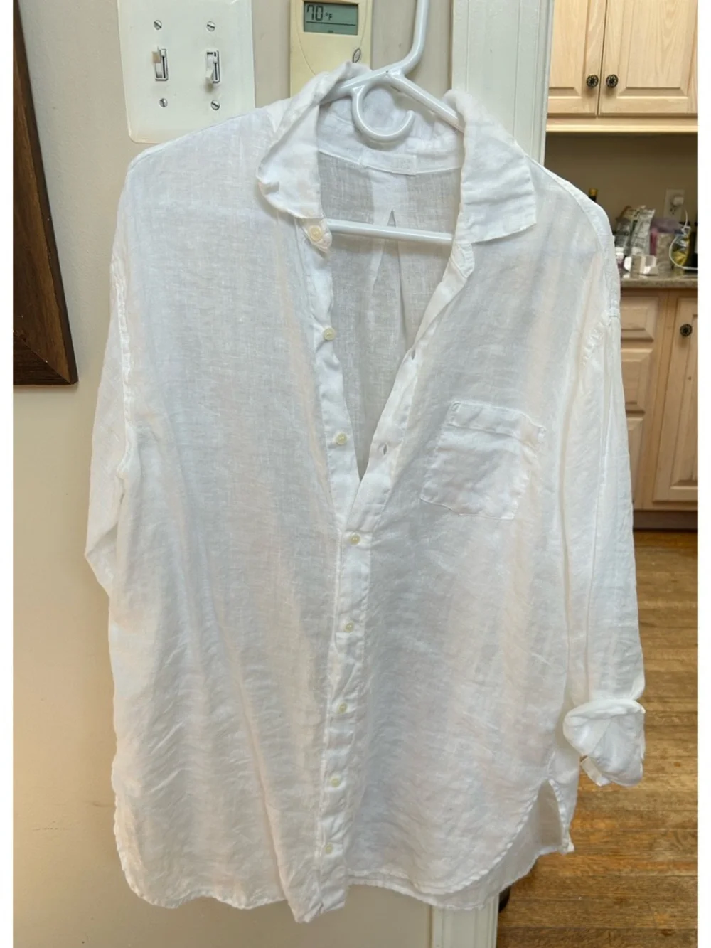 CP Shades White Linen Button-Down Shirt, M - Picture 3 of 6